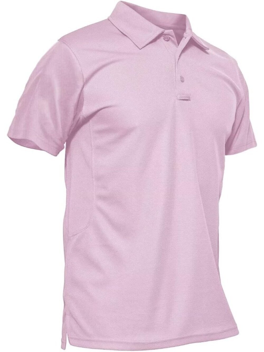 Mens Pinkish Purple-short Quick Dry Performance Polo Shirt Short Sleeve Golf